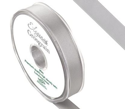 Eleganza Premium Grosgrain Ribbon 15mm x 20m Silver No.24 - Ribbons